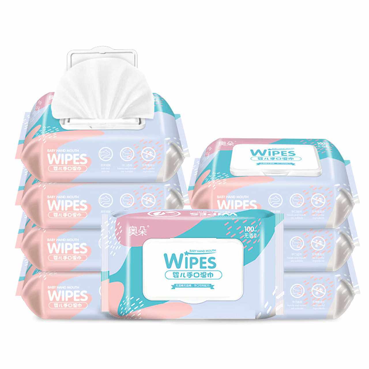奥朵婴儿湿巾纸巾幼儿新生宝宝手口屁专用6包大包装特价成人家用
