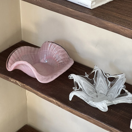 边集EDITOR意大利Tammaro home MARILYN粉色置物盘玻璃艺术果盘