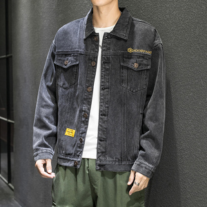 20主推M-5XL大码牛仔外套男韩版宽松刺绣潮牌ins夹克905-J102图片