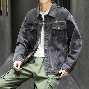 20主推M-5XL大码牛仔外套男韩版宽松刺绣潮牌ins夹克905-J102图片