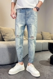 秋季弹力休闲修身牛仔裤痞帅九分小脚裤N231#-P60-控88，男装牛仔裤，星座905