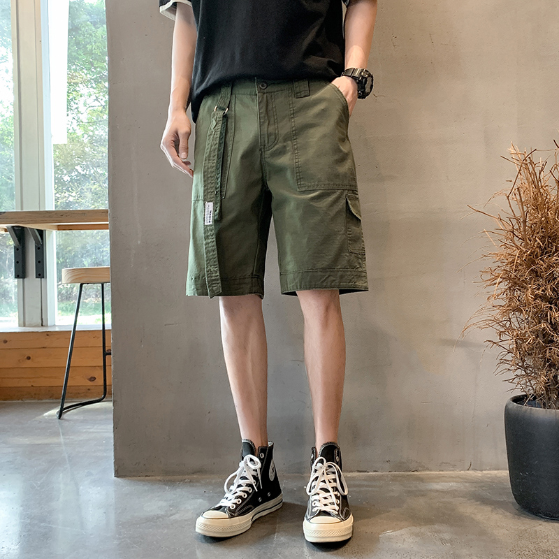 夏休闲短裤宽松直筒潮百搭高街五分中裤K173#P50-控78，男装休闲裤，星座905