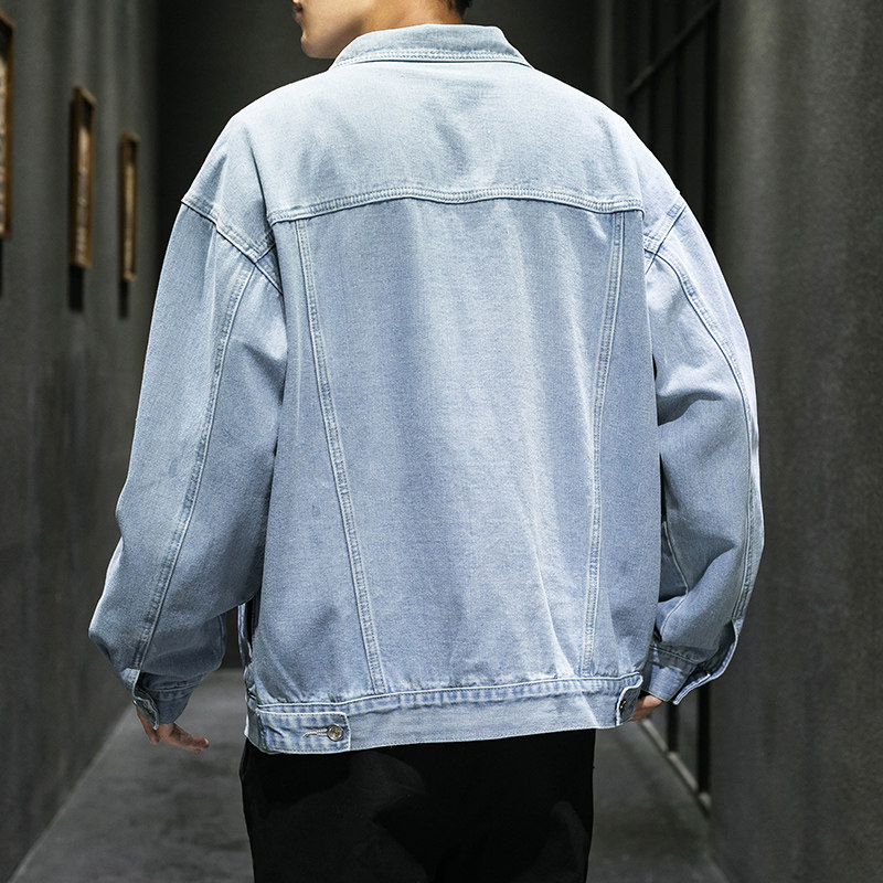 20春季M-5XL男式夹克日系宽松胖子大码牛仔外套青年潮J103#,男装夹克,星座905