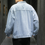 20春季M-5XL男式夹克日系宽松胖子大码牛仔外套青年潮J103#，男装夹克，星座905