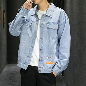 20春季M-5XL男式夹克日系宽松胖子大码牛仔外套青年潮 J103#图片