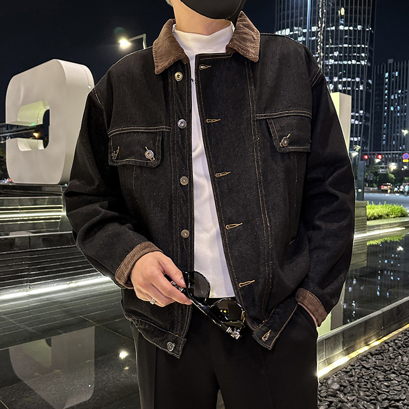 秋季潮高街痞帅休闲牛仔外套夹克XZ905-JK131#P80-控98,男装工装外套,星座905