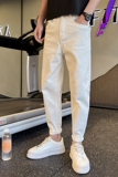 夏季潮牌弹力休闲修身牛仔裤夏季痞帅九分小脚裤N217#P60-控88，男装牛仔裤，星座905