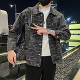 秋季潮高街痞帅休闲牛仔外套夹克XZ905-JK121#P70-控98，男装工装外套，星座905