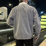 秋季潮高街痞帅休闲牛仔外套夹克XZ905-JK128#P80-控98，男装工装外套，星座905