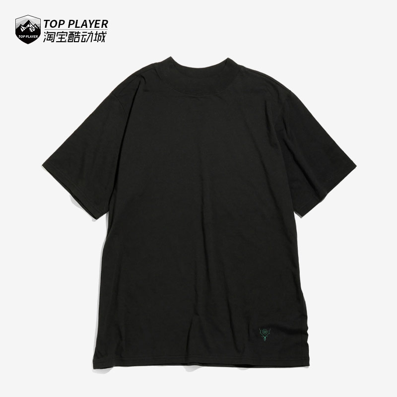 South2 West8 S/S Mock Neck Tee日系加宽螺纹圆领休闲短袖T恤