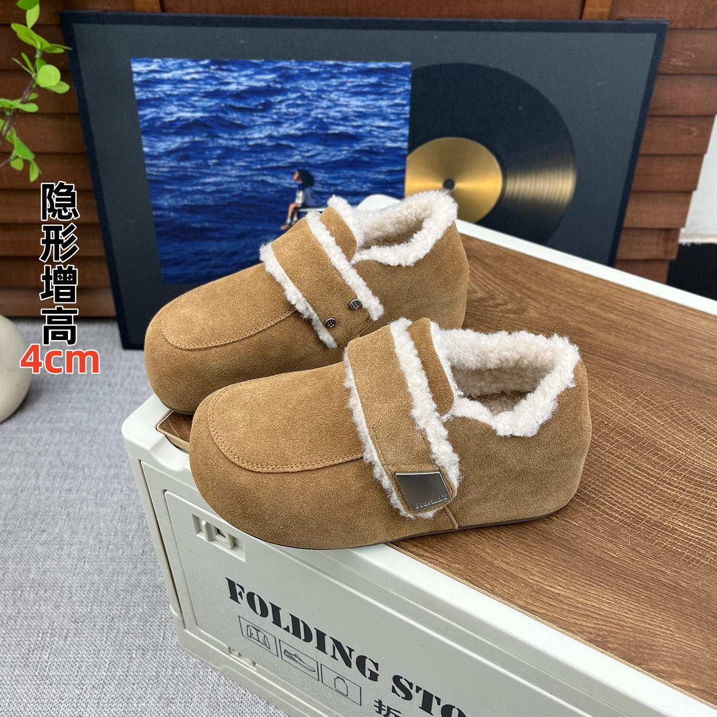 冬季加绒保暖森系复古全包勃肯鞋