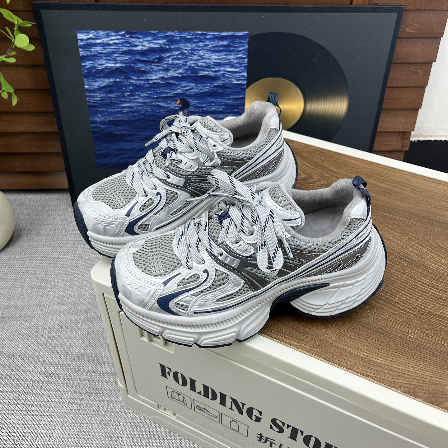 冬季加绒复古百搭增高6cm老爹鞋