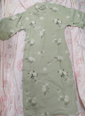 清仓/国风旗袍|年轻款绿色改良日常中式新长袖2025高端/不退不换