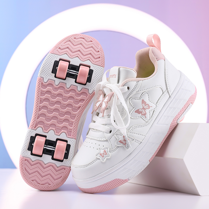 暴走鞋女童隐形四轮可拆卸轮滑鞋