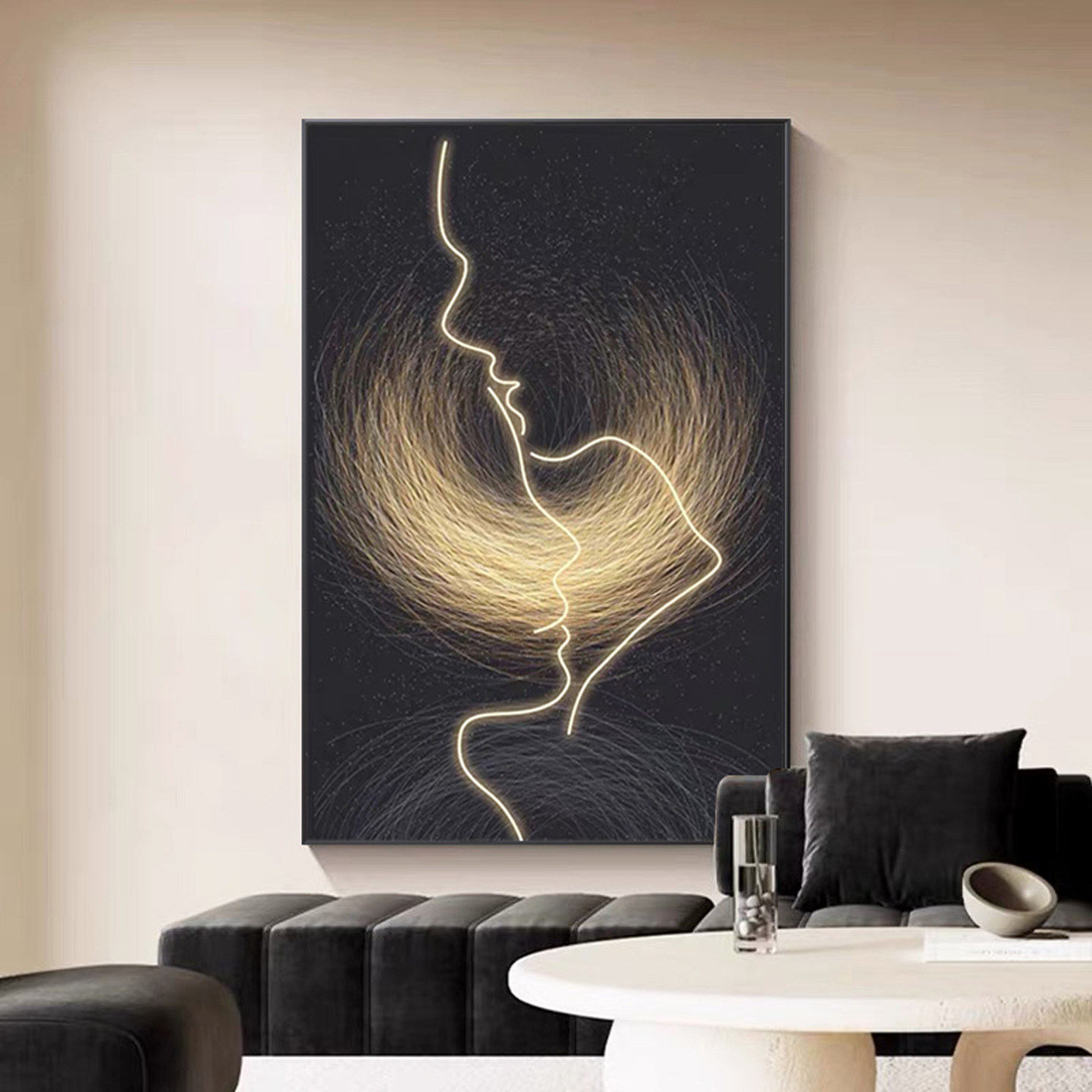 意式极简轻奢高级感挂画现代抽象小众艺术客厅装饰画过道玄关壁画