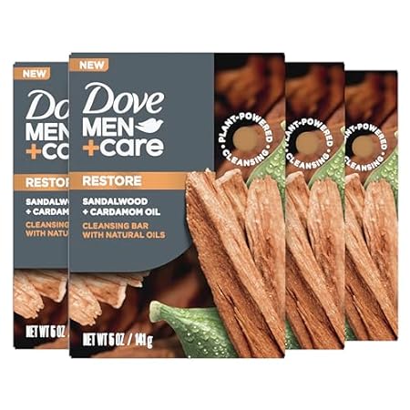 DOVE MEN + CARE Cleansing Bar Soap Sandalwood + Cardamom