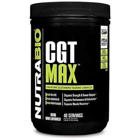 NutraBio CGT-MAX Powder- Creatine， Glutamine and Taurine