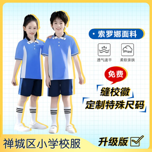 佛山禅城区 25年升级款新款小学生校服夏装  运动套装 上衣 短裤