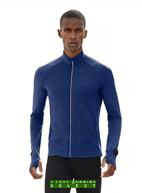 爱跑精选男四季户外运动健身徒步跑步全拉链修身立领长袖上衣外套