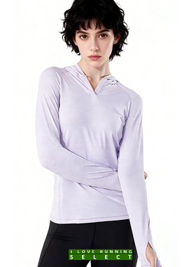 爱跑精选女四季户外运动跑步徒步健身通勤连帽长袖T恤上衣
