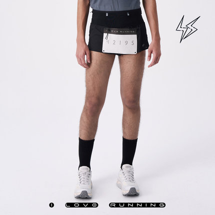 ILoveRunning ILR爱跑新品男专业跑步马拉松2寸2合1内衬腰包短裤