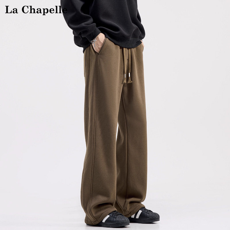 拉夏贝尔美拉德潮牌重磅休闲卫裤男女秋冬季加绒加厚美式新款长裤,男装,卫裤,淘宝优惠券,粉丝福利购,淘宝优惠卷