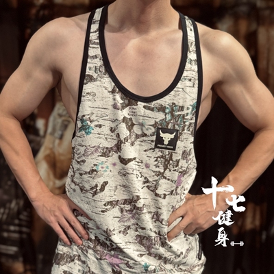 印花安德玛强森男子运动背心