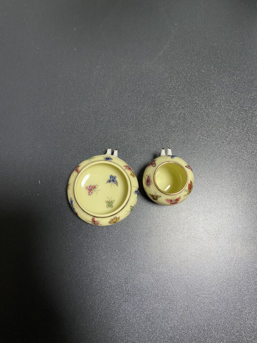 绣眼鸟笼配件九正堂绣眼笼鸟食罐鸟食缸骨瓷手绘百碟图缸型随机