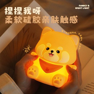 卡通小浣熊小夜灯led床头