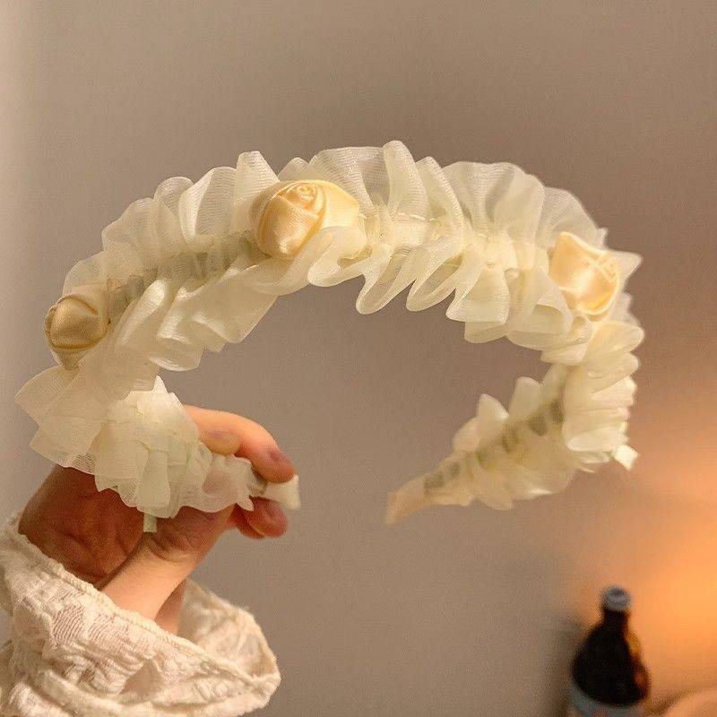 超仙网纱玫瑰发箍女春夏