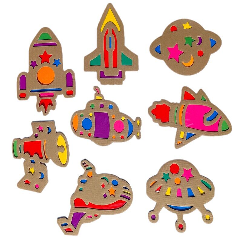 幼儿园彩色透明A4玻璃纸手工光影恐龙玩具儿童节日游戏装饰用品