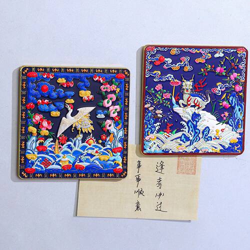 官服雅集AR冰箱贴博物馆文创磁贴旅游纪念品浮雕金属冰箱贴送学生