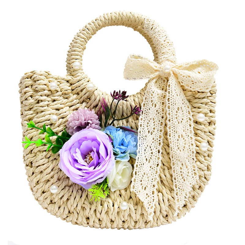 藤编包仿真花diy手工材料