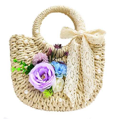 藤编包仿真花diy手工材料