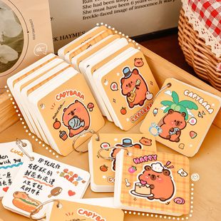 卡通水豚铁圈本学生可爱高颜值口袋笔记本卡皮巴拉活页便签小本子