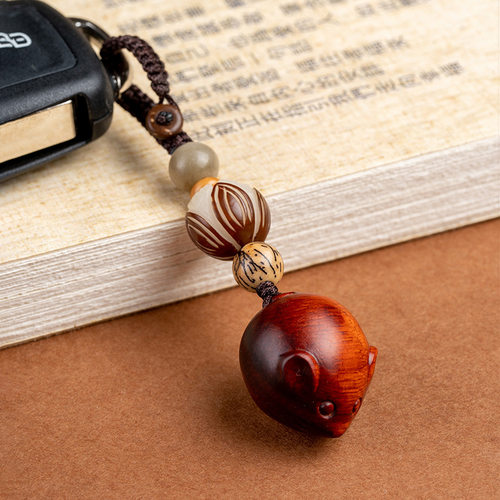 还本血檀木质生肖老鼠汽