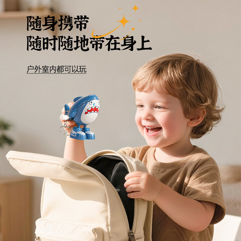 上链发条鲨鱼摇摆玩具上