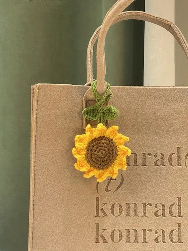 自制手工礼物毛线编织向日葵包包挂件钩针diy材料包可爱包挂成品