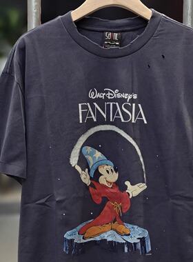 Saint Michael幻想曲米奇vintage水洗复古做旧宽松VTG短袖T恤男女