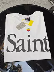 Saint Michael American High Street Fashion Vintage Washed Retro Distressed Vtg Short-Sleeve T-Shirt for Men and Women Trendy