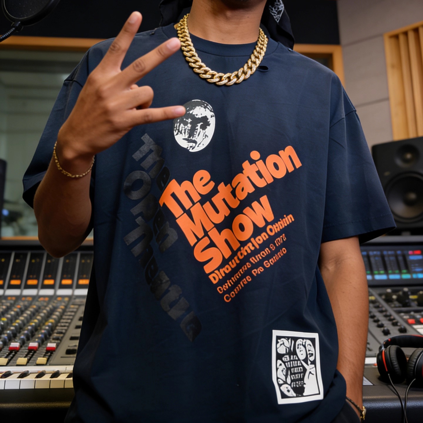 Paly Hollywood怪面破洞 vintage水洗复古做旧宽松VTG短袖T恤男女