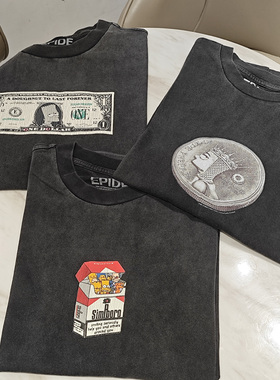 Saint Michael美式高街流行vintage水洗做旧VTG宽松短袖T恤男女潮