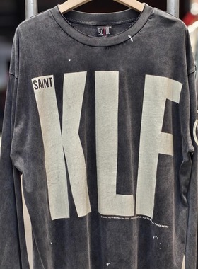 Saint Michael KLF联名美式高街VTG水洗宽松长袖打底T恤男女ins潮