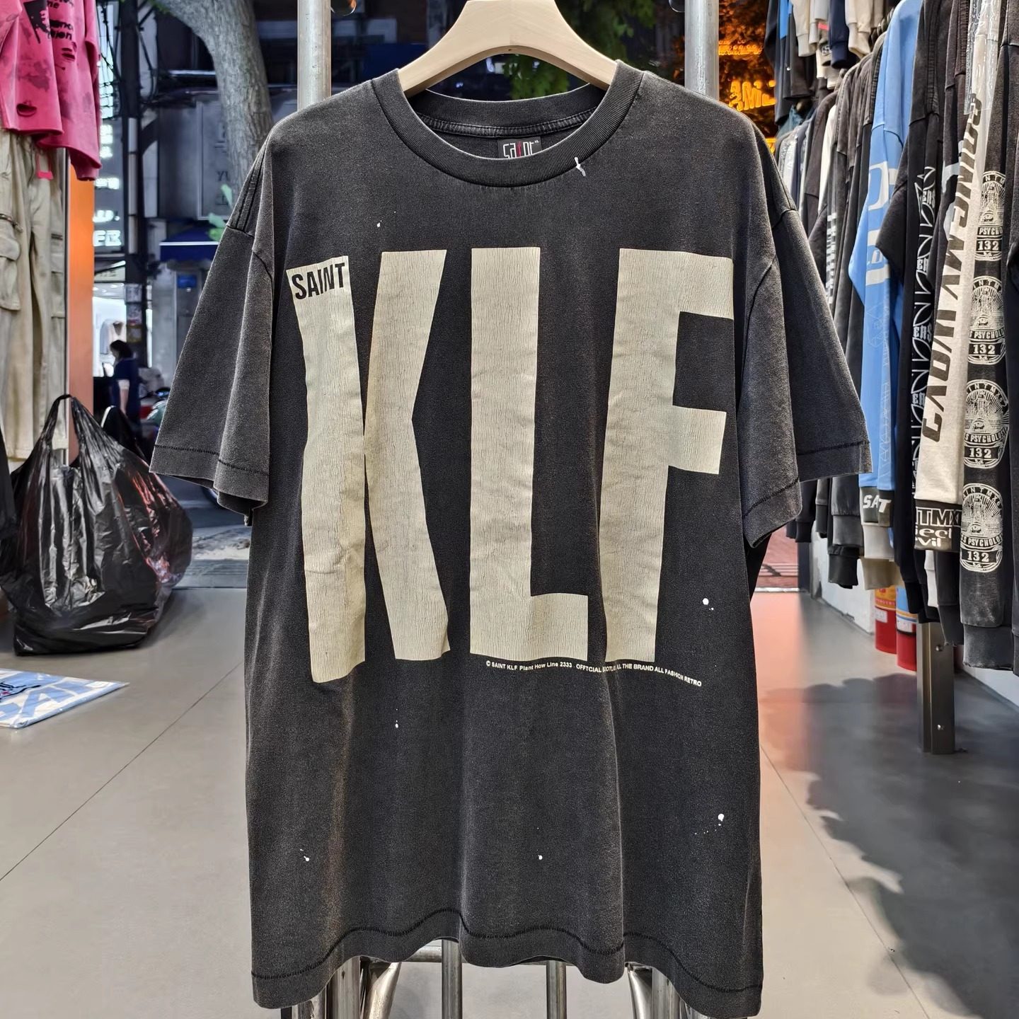 Saint Michael裂纹KLF美式高街重磅vintage水洗复古VTG短袖T恤男,男装,T恤,淘宝优惠券,粉丝福利购,淘宝优惠卷