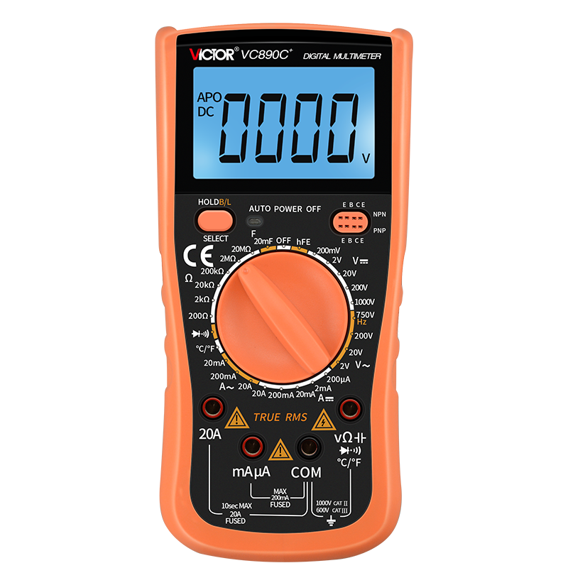 胜利数字万用表多功能VC890D/VC890C+高精度自动电工数显式万能表