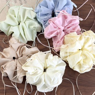 法式 发饰发绳女 芭蕾风欧根纱丝带蝴蝶结大肠网纱发圈简约百搭新款