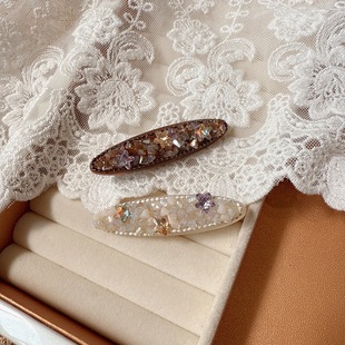 高颜值 一字夹刘海夹 水晶星星闪钻石头侧边夹发饰高级感网红韩版