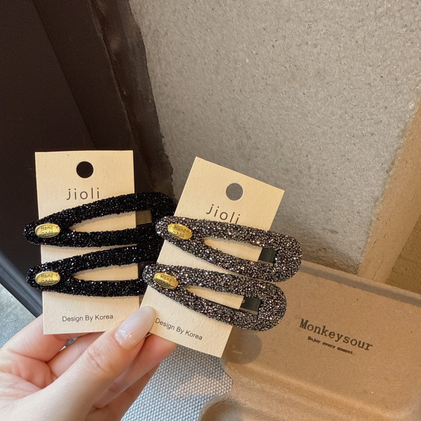 高级满钻blingbling砂糖椭圆发夹百搭简约bb夹边夹前额碎发刘海夹