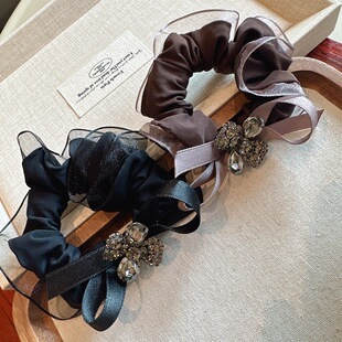 高级感水钻花朵蝴蝶结发圈网红头绳扎头发大肠发圈皮筋高弹力发绳