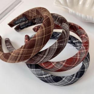 秋冬复古美拉德学院风格 纹撞色布艺发箍发卡百搭气质压发头箍发饰
